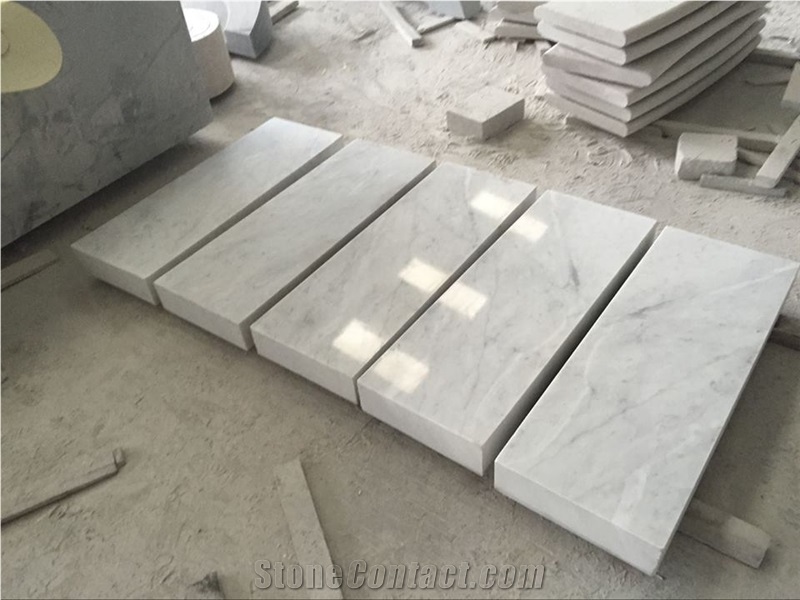 Bianco Carrara White Marble Polished Garden Bench