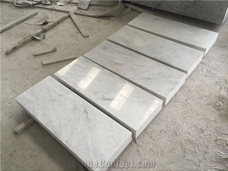 Bianco Carrara White Marble Polished Garden Bench