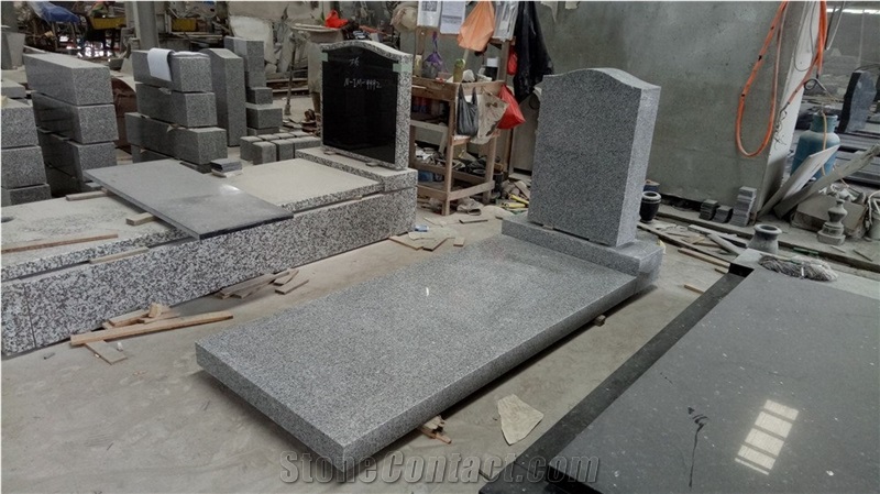 G603 Light Grey Granite Tombstone & Monument