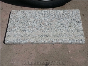 G383 Granite Staircase,White Pearl Flower Stair Treads,White Granite Full Nose Stair Step