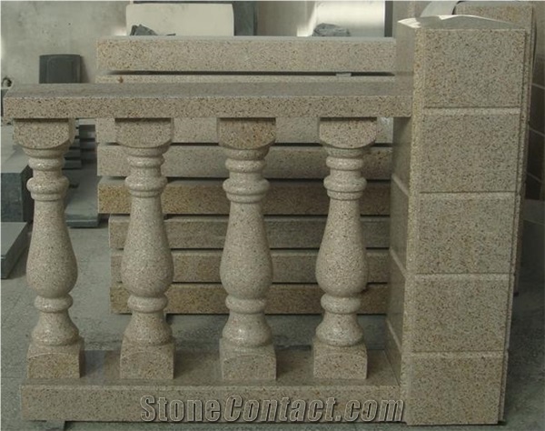 G682 Granite Staircase Rails,Yellow Balustrades Railings,Rusty Granite Handrail
