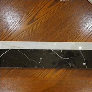 Nero Margiua Marble Turkey Artistic Border Door Marble Border Design, Nero Marquina Black Marble Molding & Border