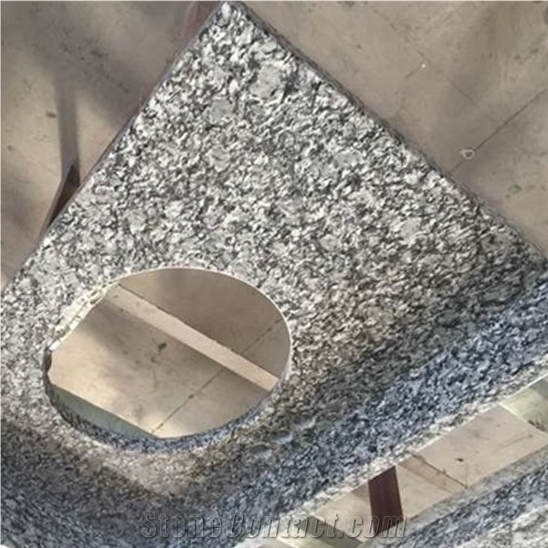 Spray White Granite Vanity Top,Sea Wave Flower Granite Vantity Tops,G708 Granite Bath Tops,China White Granite Bathrom Vanity Tops