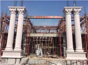 White Marble Column, Roman Column, Marble Pillar, Baoxing White Marble Roman Columns/Roman Pillars Column Molds