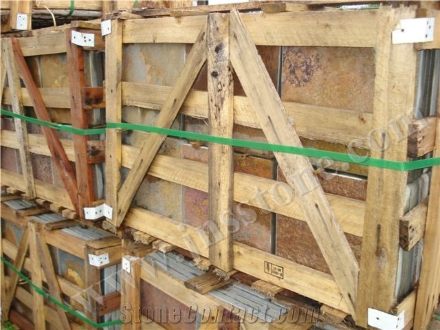 Rusty Slate,Slate Kavalas Flagstone,Slate Tiles, Slate Stepping,Yellow Slate Tiles, Slate Pavers,Patio Stones,Walkway Pavers,Slate