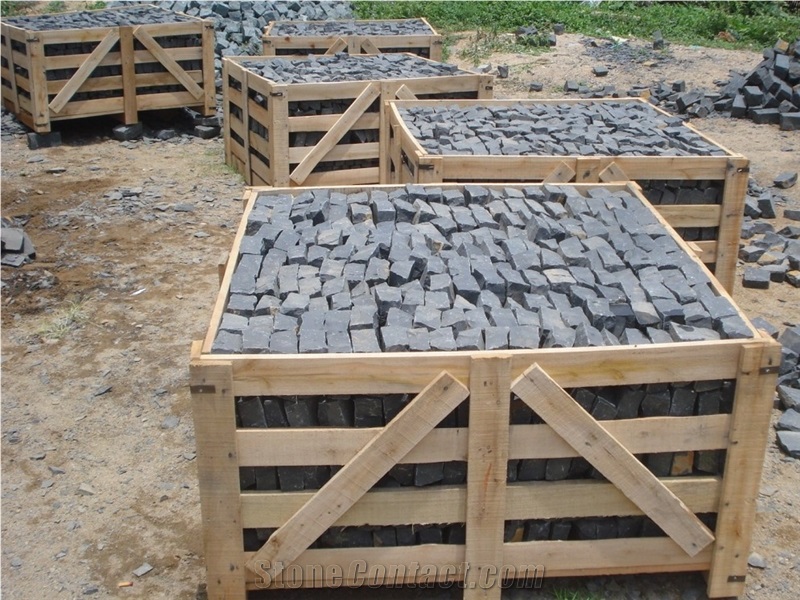 Hainan Grey Basalt Cube Stone,Cobble Stone,Grey Basalt Natural-Split