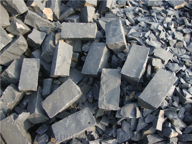 Hainan Grey Basalt Cube Stone,Cobble Stone,Grey Basalt Natural-Split