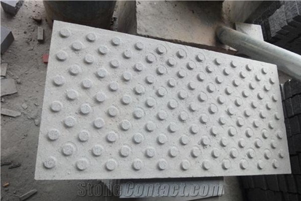 China Cheap G603 Blind Paving Stone, Sesame White Road Pavers, Light Grey Walkway, Bianso Sardo Exterior Pattern Flooring, Natural Building Stone