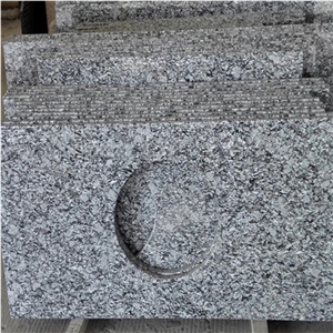 China Origin Spray White Polished Kitchen Countertop, Wave White Granite Stone Top, White Granite Worktop