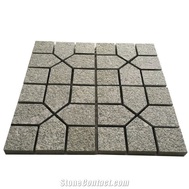 Dark Grey G654 Square Shape Granite Paver, Sesame Black Stone Walkway and Driveway Paving Tiles