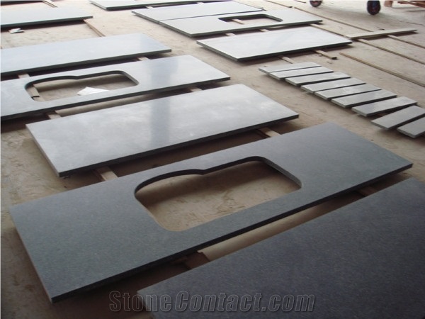 G654 Polished Granite Kitchen Countertop, Dark Grey Granite, Sesame Black, Padang Black, Impala Black