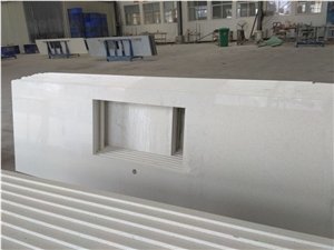 Pure White Quartz Kitchen Countertops, Quartz Surface, Quartz Stone Tops, Quartz Kitchen Island Tops