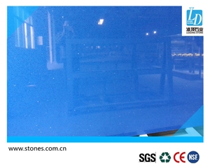 Quartz Slab Crystal Light Blue,Quartz Stone Slab, Quartz Surfaces, Cut-To-Size Quartz Tiles for Kitchen Bathroom Decoration
