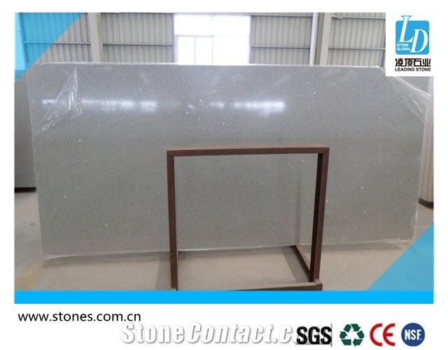 Quartz Slab Crystal Light Grey ,Quartz Stone Slab, Quartz Surfaces, Cut-To-Size Quartz Tiles, Marble Like Quartz, Veined Quartz