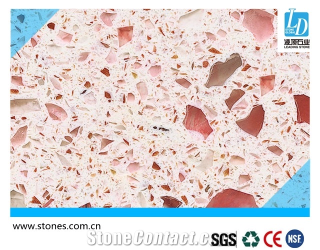 Quartz Slab Noway Red, Shinning Series Quartz Stone Slab, Quartz Surfaces, Cut-To-Size Quartz Tiles for Kitchen Bathroom Decoration