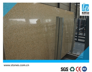 Quartz Slab Pine Nut Yellow, Quartz Surfaces, Cut-To-Size Quartz Tiles for Kitchen Bathroom Decoration