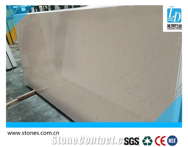 Quartz Slab Pink Carrara, Quartz Stone Slab, Quartz Surfaces, Cut-To-Size Quartz Tiles for Kitchen Bathroom Decoration