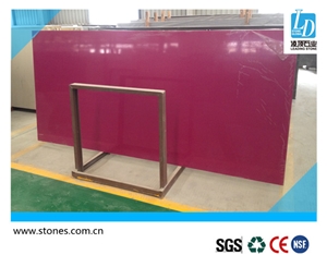 Quartz Slab Pure Dark Rosy, Quartz Stone Slab, Quartz Surfaces, Cut-To-Size Quartz Tiles for Kitchen Bathroom Decoration