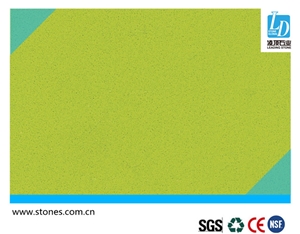 Quartz Slab Pure Green, Quartz Stone Slab, Quartz Surfaces, Cut-To-Size Quartz Tiles for Kitchen Bathroom Decoration
