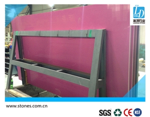 Quartz Slab Pure Rosy, Quartz Stone Slab, Quartz Surfaces, Cut-To-Size Quartz Tiles for Kitchen Bathroom Decoration