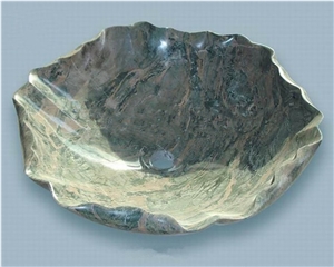 Stone Wash Bowl Flower Shape Polished Sinks, Flower Wash Basins for Bathroom Decoration