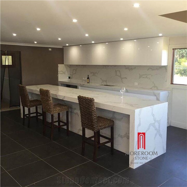 2017 Hot Sale Cheap Calacatta White Quartz Slab
