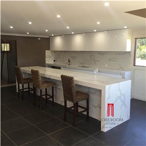 2017 Hot Sale Cheap Calacatta White Quartz Slab