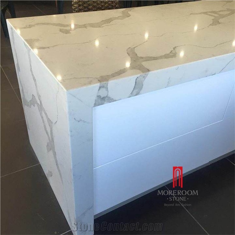 2017 Hot Sale Cheap Calacatta White Quartz Slab