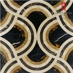 Dark Color Water-Jet Laminated Marble Medallion