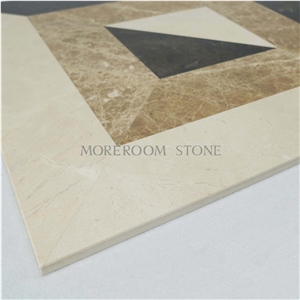 Emperador Light Composited Marble Water-Jet Flooring Medallion