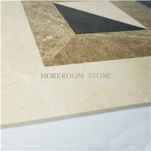 Emperador Light Composited Marble Water-Jet Flooring Medallion