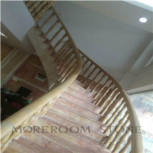 Grade Aaa Polished Pink Gold Marble Staircase