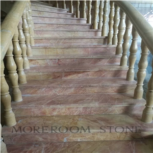 Grade Aaa Polished Pink Gold Marble Staircase