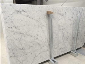 Italy Bianco Carrara White Marble Kitchen Counter Top Design