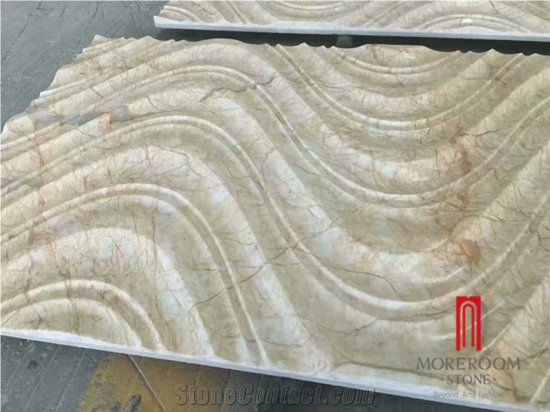 Natural Marble 3d Three-Dimensional Wave Sculpture Background Tile