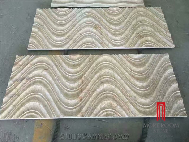 Natural Marble 3d Three-Dimensional Wave Sculpture Background Tile