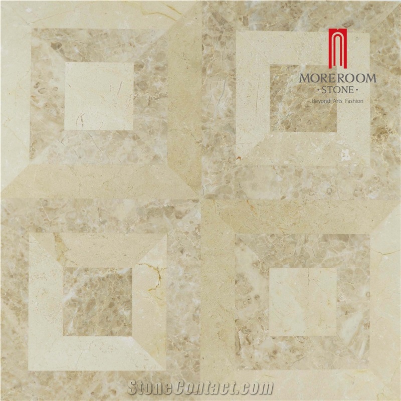 Turkey Cappuccino Marble-Composited Marble Waterjet Medallion