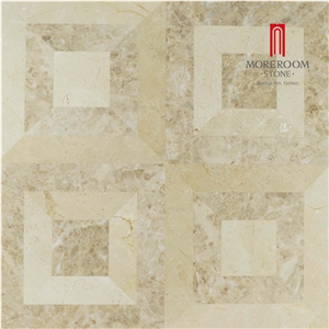 Turkey Cappuccino Marble-Composited Marble Waterjet Medallion Turkey Cappuccino Marble-Composited Marble Waterjet Medallion