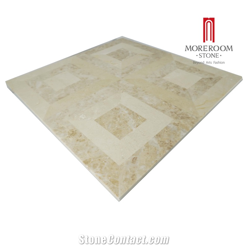 Turkey Cappuccino Marble-Composited Marble Waterjet Medallion