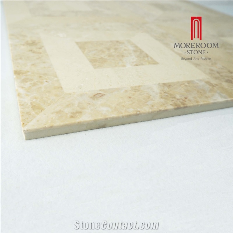 Turkey Cappuccino Marble-Composited Marble Waterjet Medallion