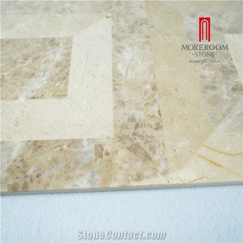 Turkey Cappuccino Marble-Composited Marble Waterjet Medallion
