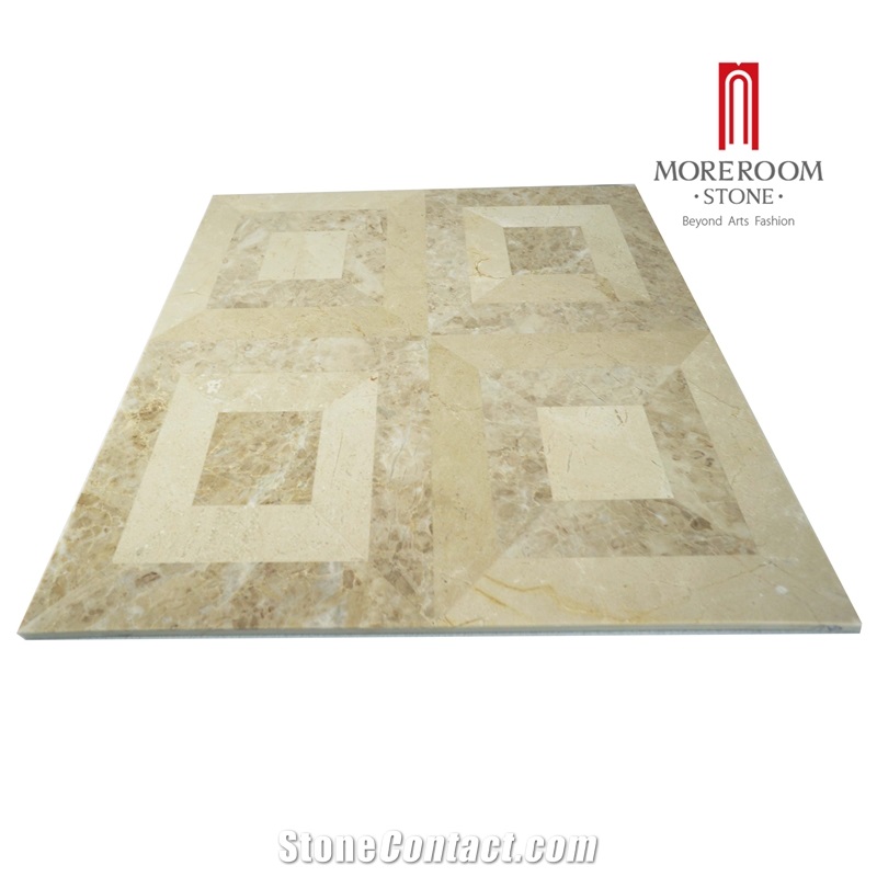 Turkey Cappuccino Marble-Composited Marble Waterjet Medallion