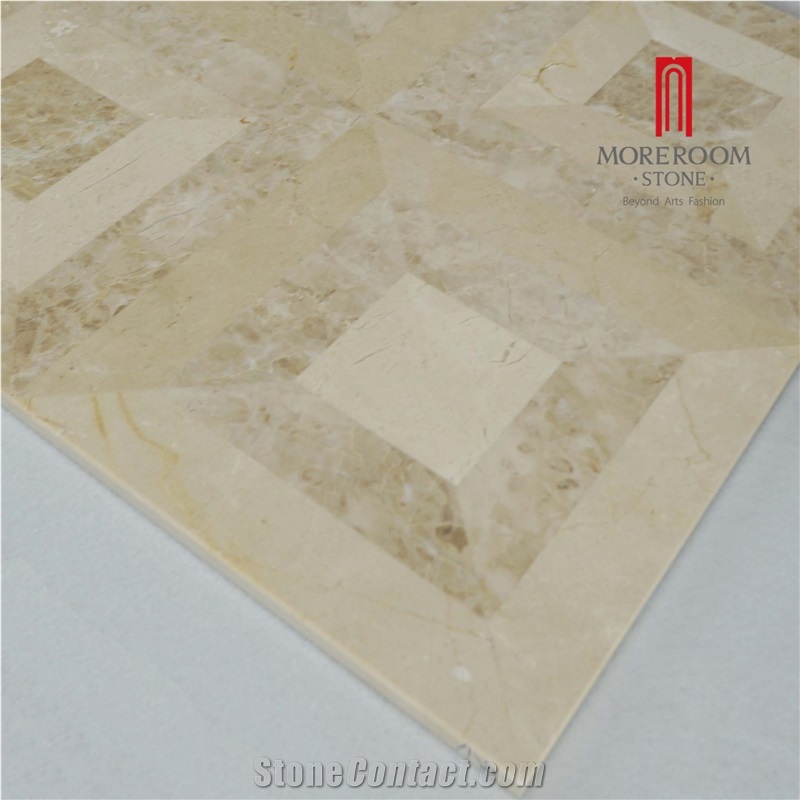 Turkey Cappuccino Marble-Composited Marble Waterjet Medallion