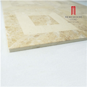 Turkey Oscar Beige Marble- Ceramic Backed Thin Laminated Waterjet Medallion