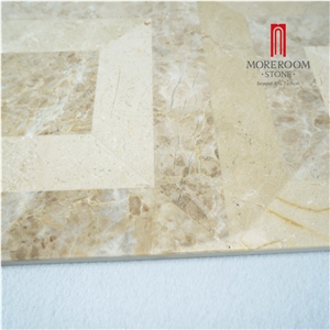 Turkey Oscar Beige Marble- Ceramic Backed Thin Laminated Waterjet Medallion