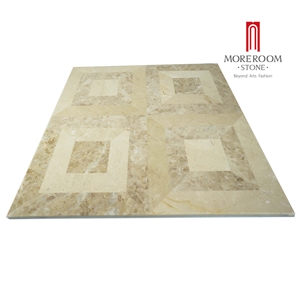 Turkey Oscar Beige Marble- Ceramic Backed Thin Laminated Waterjet Medallion