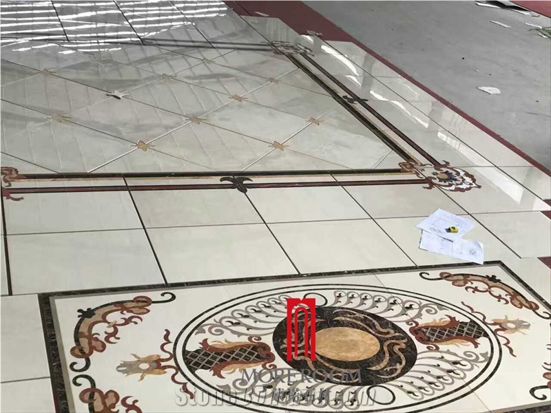 Yunfu Factory Marble Medallion Customized Design Beige Waterjet Marble Medallion