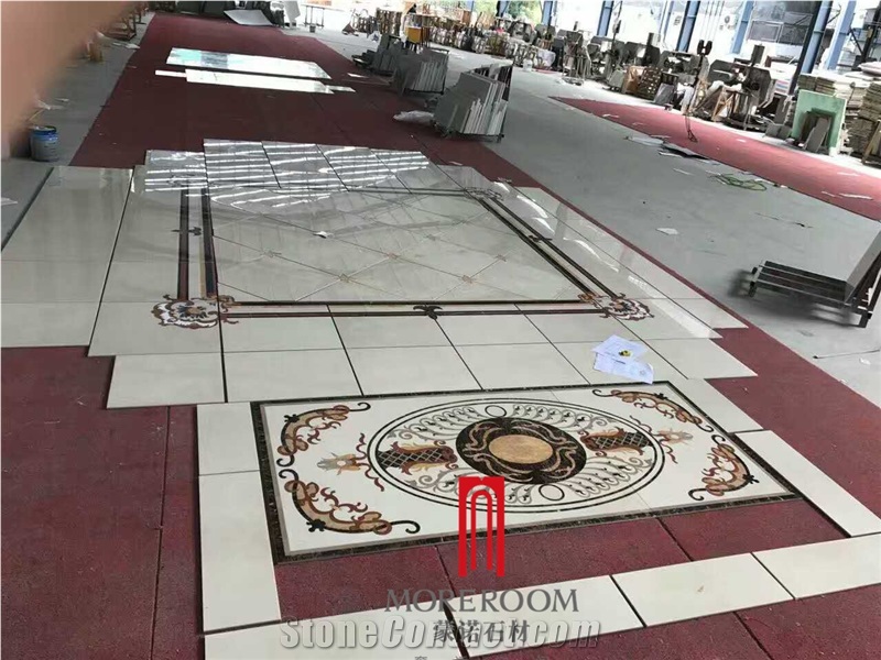 Yunfu Factory Marble Medallion Customized Design Beige Waterjet Marble Medallion