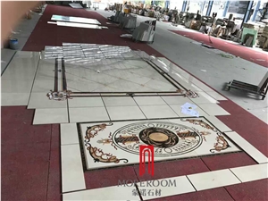 Yunfu Factory Marble Medallion Customized Design Beige Waterjet Marble Medallion