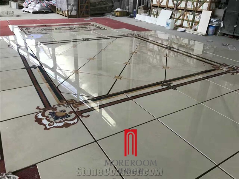 Yunfu Factory Marble Medallion Customized Design Beige Waterjet Marble Medallion